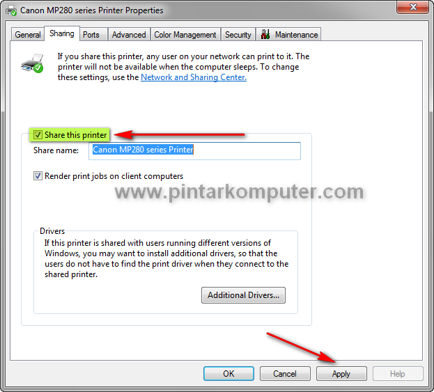 Cara Mudah Sharing Printer di Windows 7 Melalui Jaringan LAN / Wifi