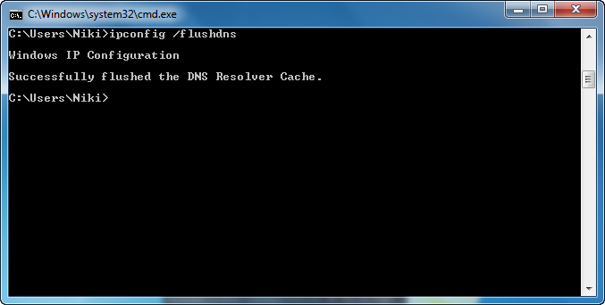command prompt - ipconfig flushdns