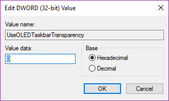 regedit - windows taskbar transparan 4