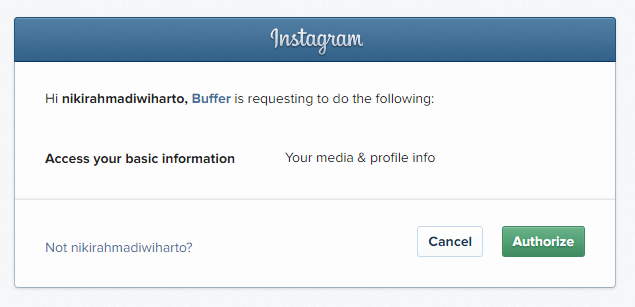 buffer autorize instagram