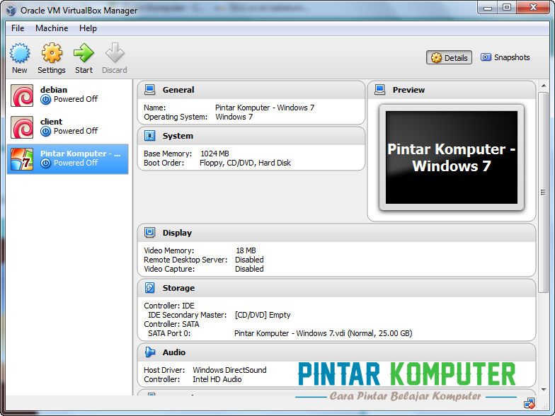 Tutorial Cara Menginstall Windows 7 di VirtualBox