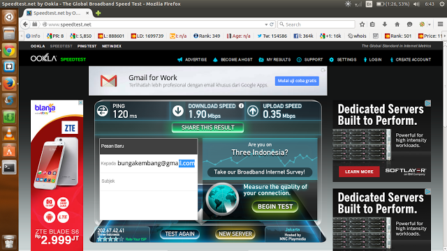 Cara Test / Cek Kecepatan Akses Jaringan Internet Anda