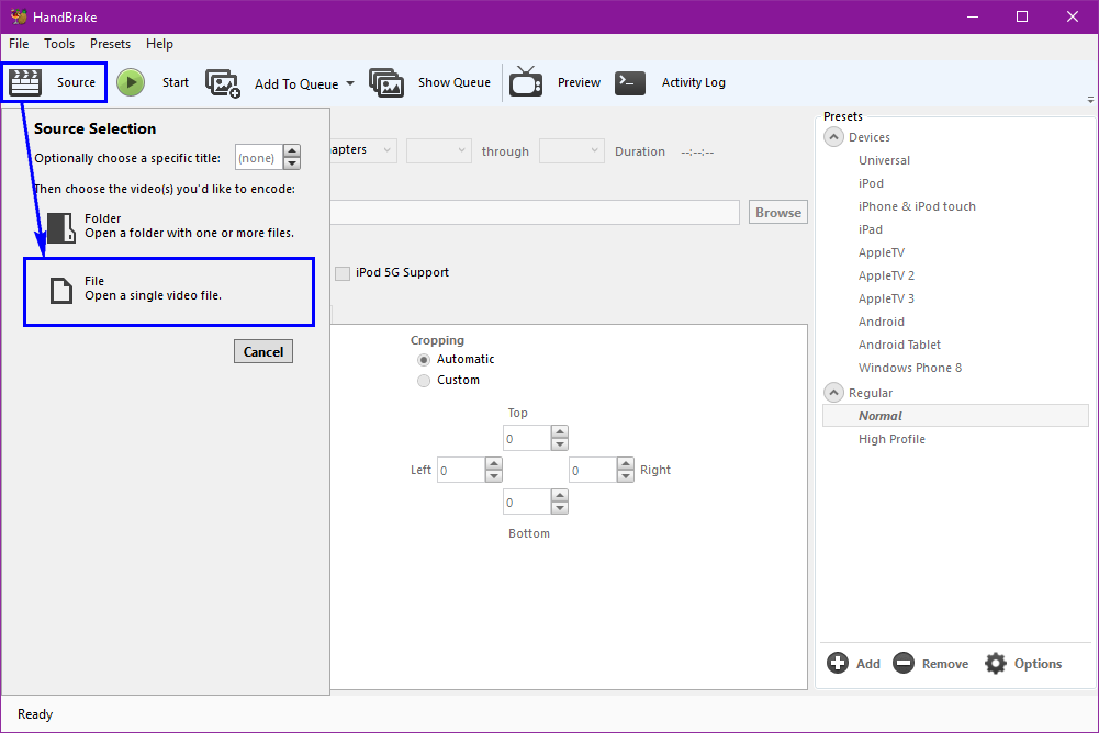 compress video handbrake 1