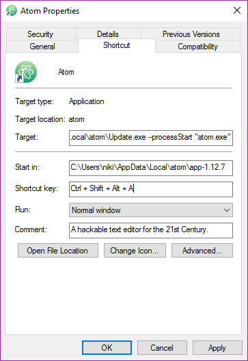 shortcut-key-atom